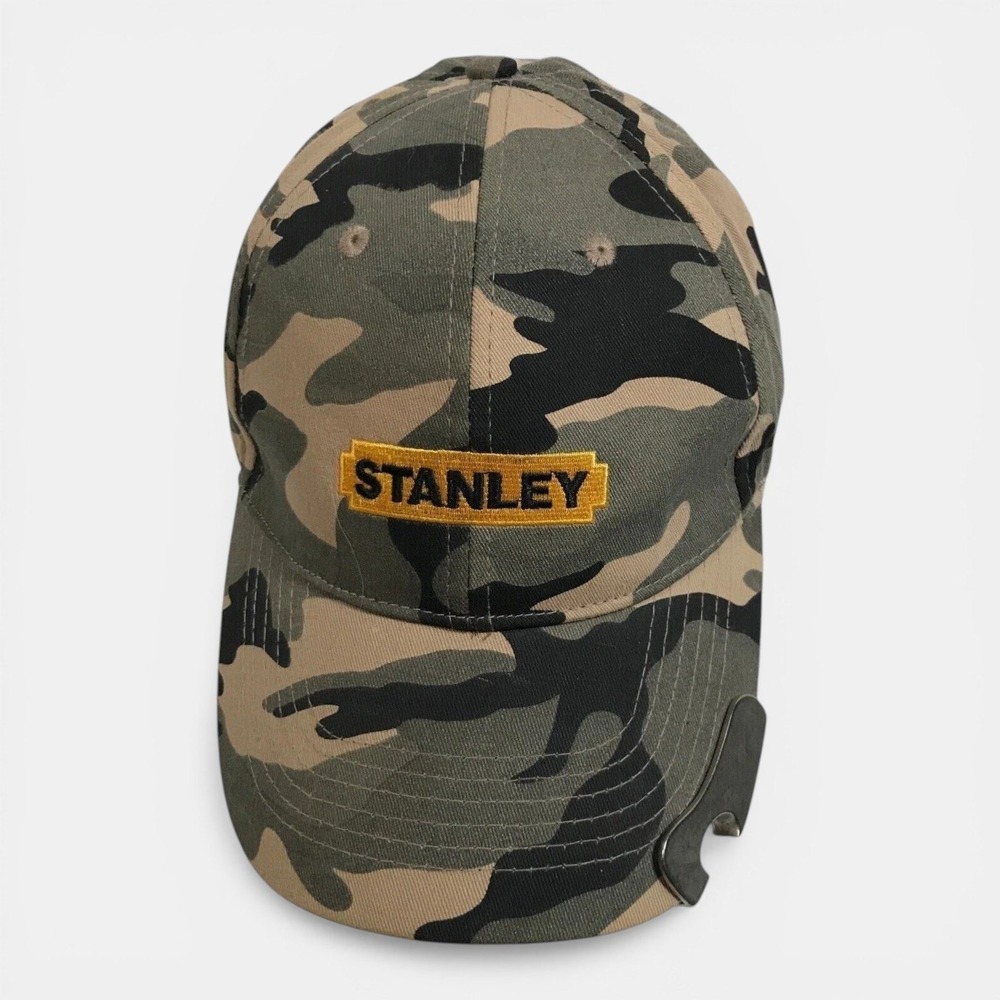 Stanley Tools Camo Baseball Hat with Built-in Bottle Opener Camouflage Mens Cap